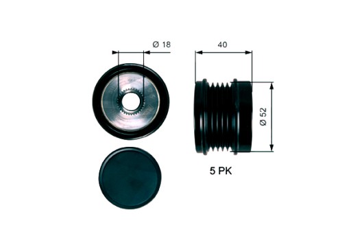 OAP7209 - Шків генератора mercedes cla 1 6 b 13-19 ворота