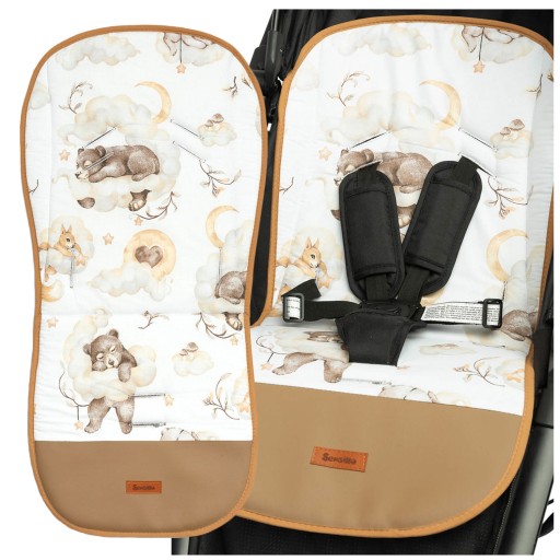 Коричневий вкладиш для коляски HUGGI