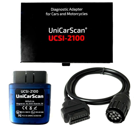 КОМПЛЕКТ OBD2 диагностического интерфейса UCSI-2100 + адаптер MotoScan BMW 10 PIN