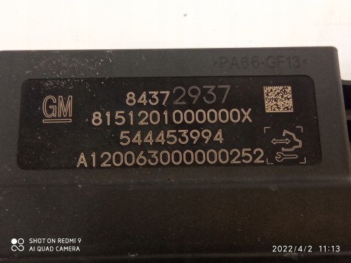 OPEL ASTRA K 5 V modulo CZUJNIKOW PDC 84372937