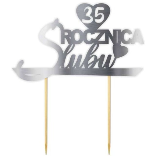 Прикраса НА ТОРТ 35 РІЧНИЦЯ ВЕСІЛЛЯ, срібло
