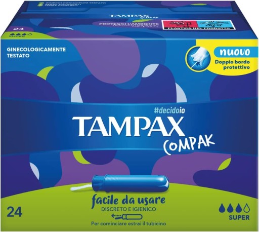 TAMPAX tampony z aplikatorem COMPAK SUPER 24 sztuki