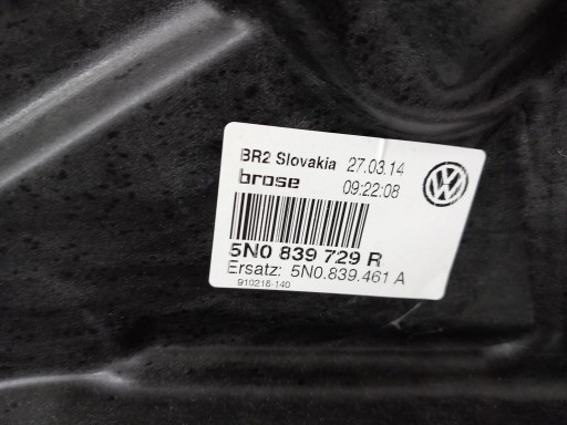 window regulator left rear part VW TIGUAN and 5N 5N0839729R 07-16