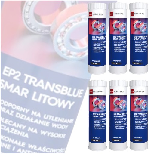 EP2 TRANS BLUE ЛІТІЄВА МАСТИЛА З ПІДВИЩЕНОЮ МІЦНІСТЬЮ ДЛЯ ПІДШИПНИКІВ НАБІР 6 ШТ.