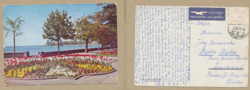 SZWAJCARIA - LOZANNA OUCHY Jezioro Genewskie 1958