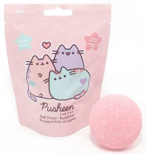 Полунична бомбочка для ванни Aura Pusheen Bath Fizzer 100 г