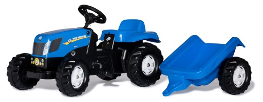 Синій педальний трактор Rolly Toys New Holland з причепом
