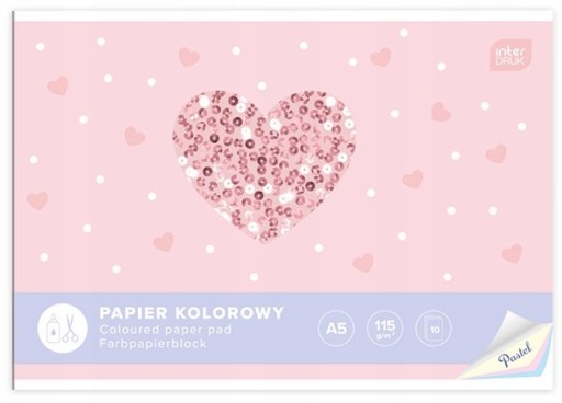 Папір кольоровий А5 Interprint 10 аркушів 115 г/м²