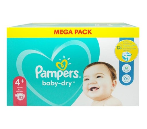 Підгузки Pampers Baby-Dry розмір 4 10 кг, 15 кг 82 шт.