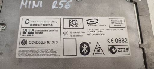 modulo bluetooth Mini R56 R57 Cabrio One 1,6