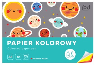 Папір кольоровий А4 Interprint 10 аркушів 115 г/м²