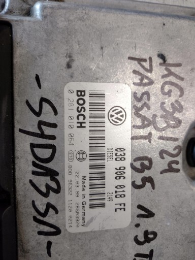 Centralina Motore Volkswagen Passat B5 1.9TDI 038906018FE 0281010064 BOSCH