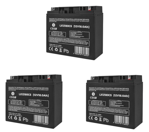 3 аккумулятора agm 12 в 18 ач cssb (размер 17 ач 20 ач) ибп велосипедная солнечная сигнализация