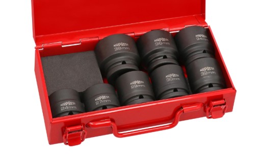 Набор из 8 ударных головок 3/4 дюйма, 24–38 мм.