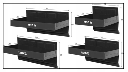 НАБОР МАГНИТНЫХ ПОЛОК ДЛЯ МАСТЕРСКИХ 4 ШТ.