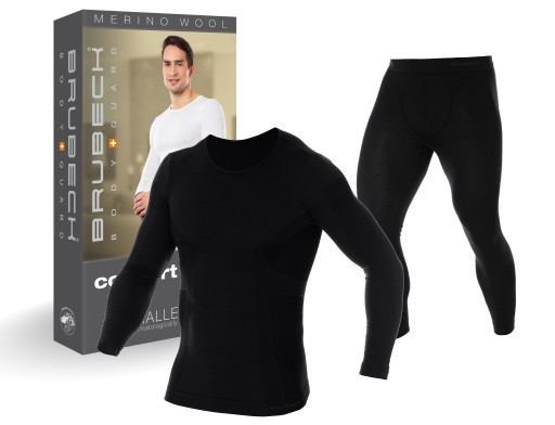 Комплект Brubeck COMFORT WOOL / повсякденний одяг меринос, чорний, розмір M