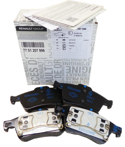 7701207996 - OE RENAULT задние тормозные колодки LAGUNA ESPACE IV