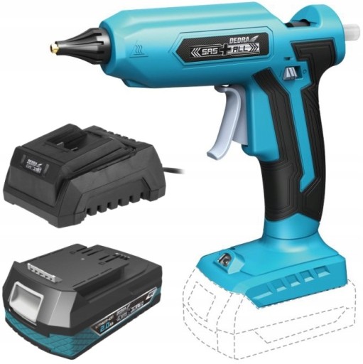 АККУМУЛЯТОРНЫЙ КЛЕЕВОЙ ПИСТОЛЕТ DEDRA 18 В + 2 Ач