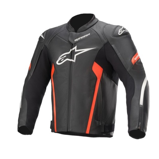ШКІРЯНА КУРТКА ALPINESTARS FASTER V2 ЧОРНА/ФЛЮОЧЕРВОНА 52