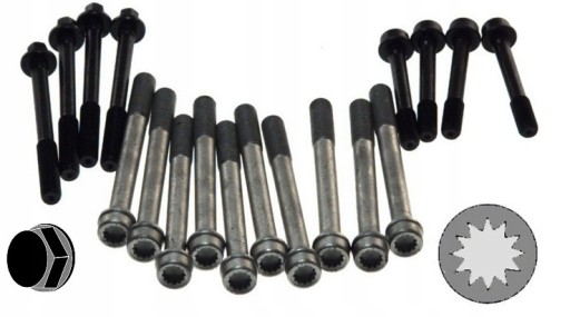 U2340 - БОЛТИ ГОЛОВКИ БЛОКУ ЦИЛІНДРІВ ALFA ROMEO VM CHRYSLER JEEP 2.5 TD V