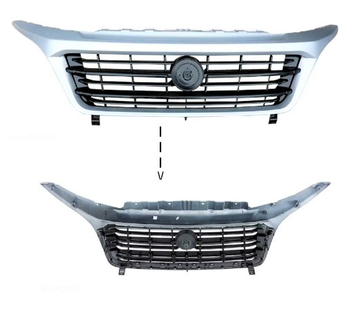 735630243, 735630243 - Решітка ПЕРЕДНЯ ЦЕНТРАЛЬНА FIAT DUCATO 14 - Silver