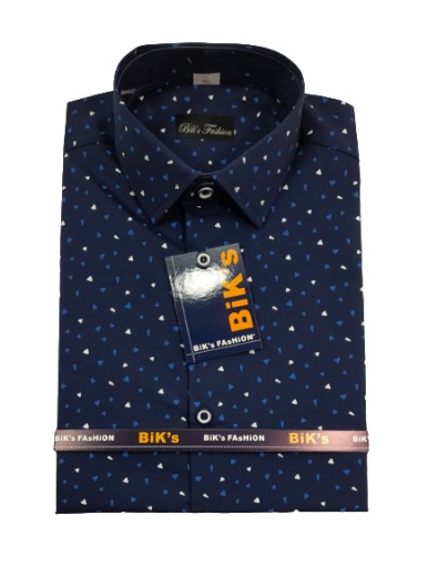 БІКС Дитяча бавовняна сорочка з коротким рукавом 140 р. синього кольору