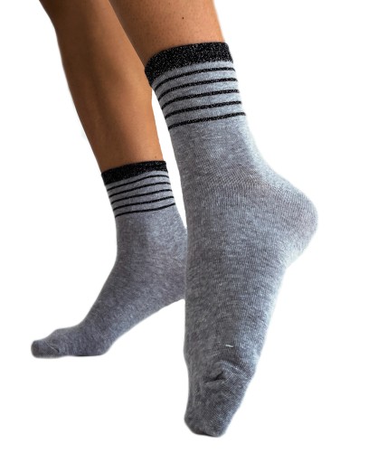 Ponožky dámske Milena pruhované s lurexom 37-41