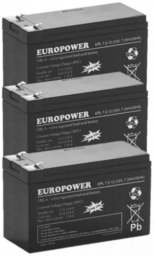 Tbc3 батареї комплект батарей для дбж apc eaton powerwalker 3x epl 7.2-12