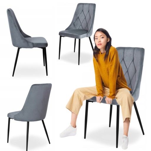 Elegantná kovová stolička 4 nohy vysoké operadlo