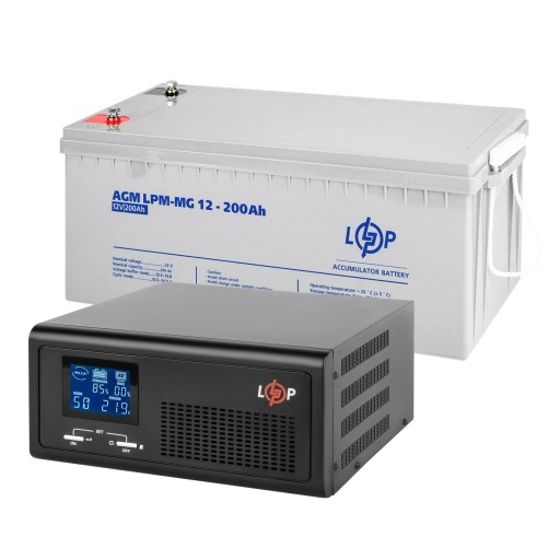 Комплект аварийного источника питания ибп + гелевый аккумулятор 1000ва 600вт 2400втч