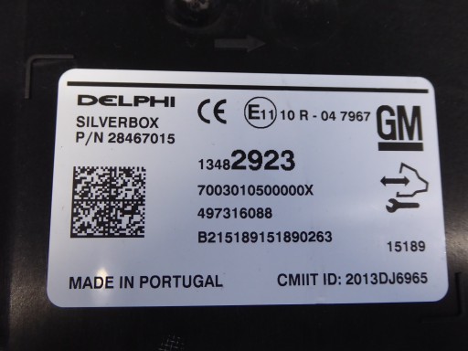 modul SILVERBOX 13482923 OPEL INSIGNIA A LIFT