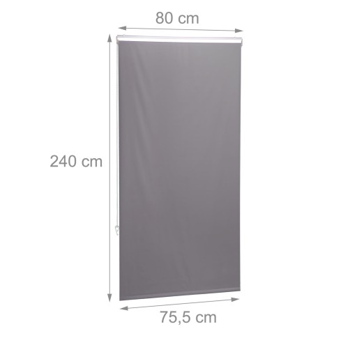 Zasłona Wannowa Roletowa Szara 80X240 Szybkoschnąca Do Łazienki