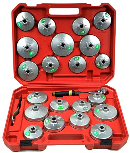 Торцеві Ключі для масляних фільтрів 23 елемента тріскачка валізу S10489