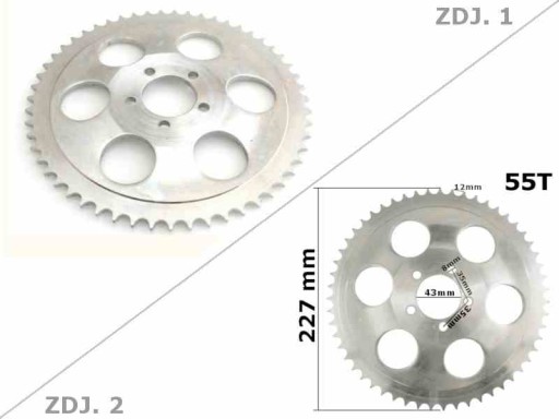 55349 - Задняя звездочка ROMET hogar 200 55Z M PRL мотоцикл