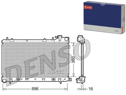 DENDRM36002/RS7 - РАДИАТОР ДВИГАТЕЛЯ DENSO ДЕН, DRM36002