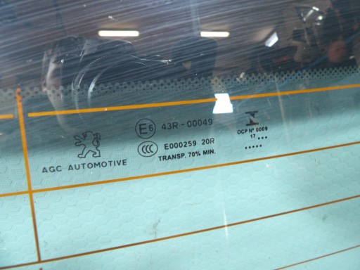 PEUGEOT 508 and LIFT sedan window rear 43R-00049
