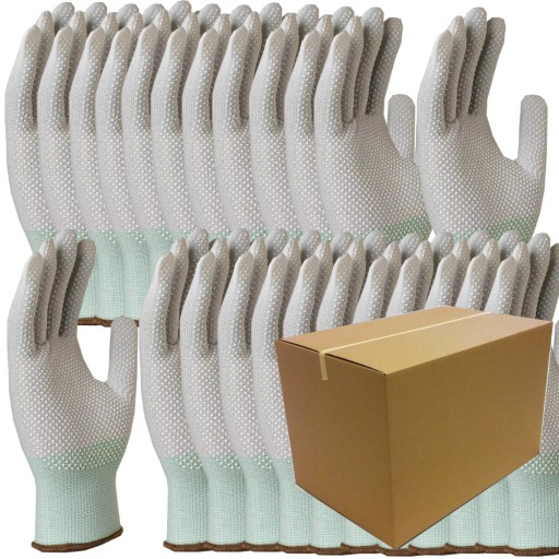 Робочі рукавички білі плямисті точки 9-240 пар