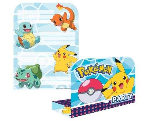 Запрошення на день народження Amscan Pokemon - 8 шт.