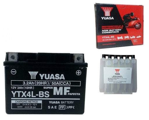 Аккумулятор YTX4L-BS 12V 3ah 50A Yuasa