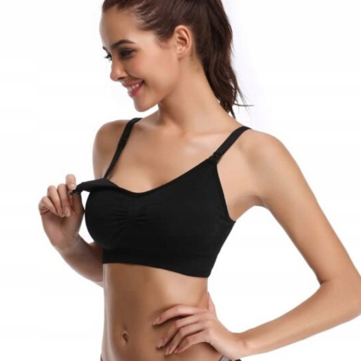 Безшовний бюстгальтер для годування, синьо-без швів, чорний, розмір S/M