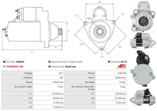 S6662S - Новий стартер as-pl