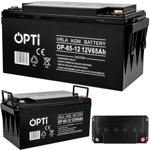 Необслуговуваний agm акумулятор для кемпера ups аварійне живлення opti 12v 65ah