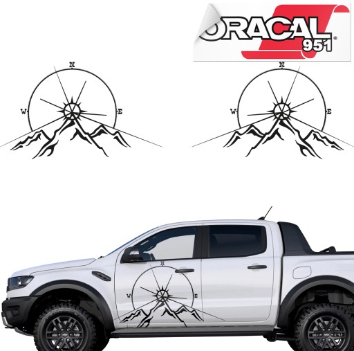 2x Jeep 73x44 позашляховий автомобіль бічні наклейки