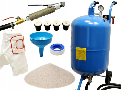 МОБИЛЬНАЯ СИФОННАЯ ПЕСОЧНАЯ МАШИНА 80Л + АБРАЗИВ 25кг