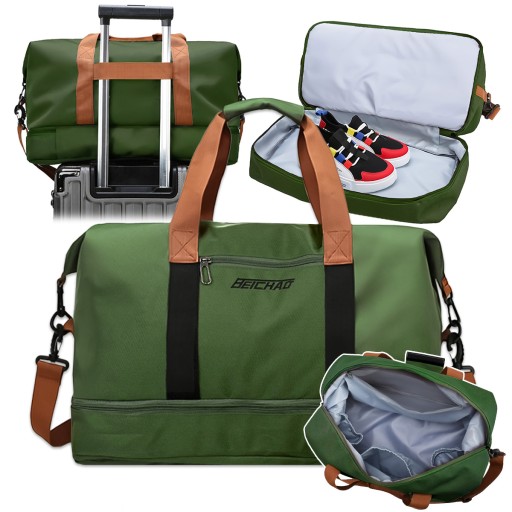 🔥 Oszczędź 7,50 zł! Duża Sportowa Torba Turystyczna Wodoodporna Khaki – Super Deal na Wakacje!