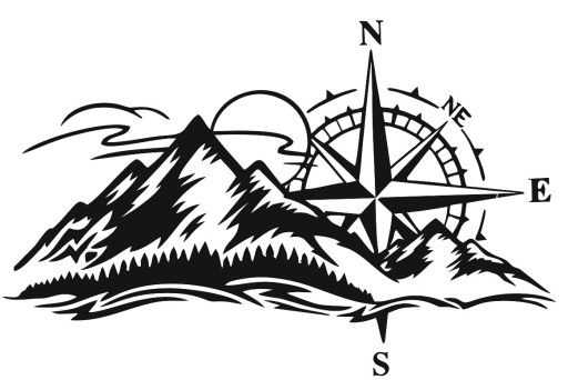 Роза ветров наклейка 78 см x 50 см