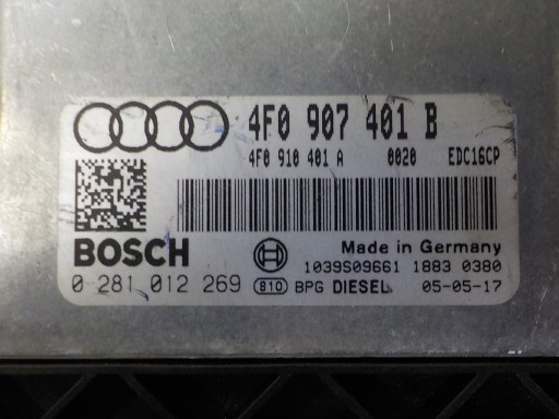 AUDI A6 C6 computer control unit 4F0907401B 0281012269