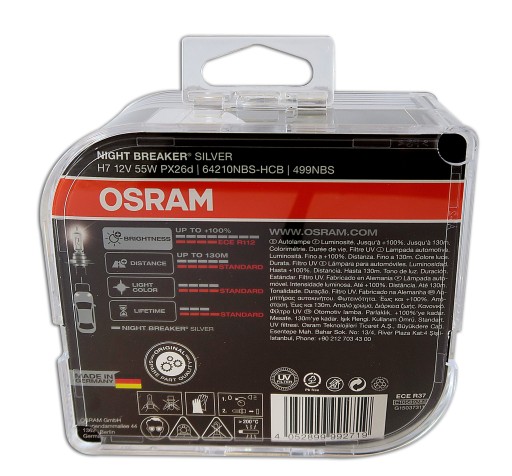 Lámpara Osram ® 64210nbs H7 1 Night B Silver 55w12v+100. con