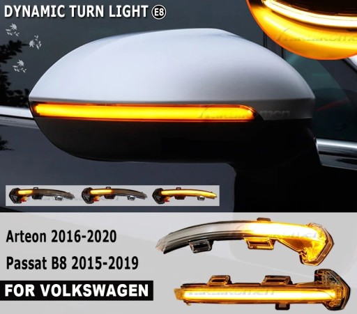 CNVW04 - Динамические плавающие указатели поворота зеркала, светодиодные VW Passat B8 Golf 8 Arteon