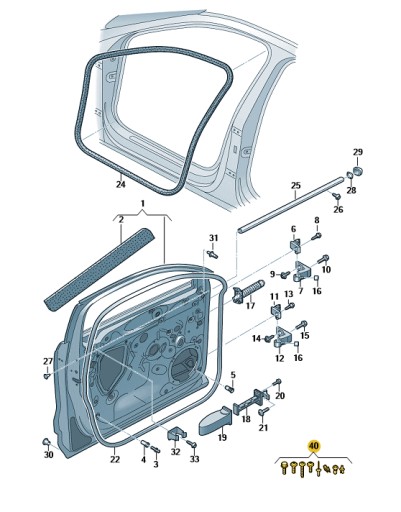 83A098619 - Комплект крепежных элементов передней двери AUDI Q3